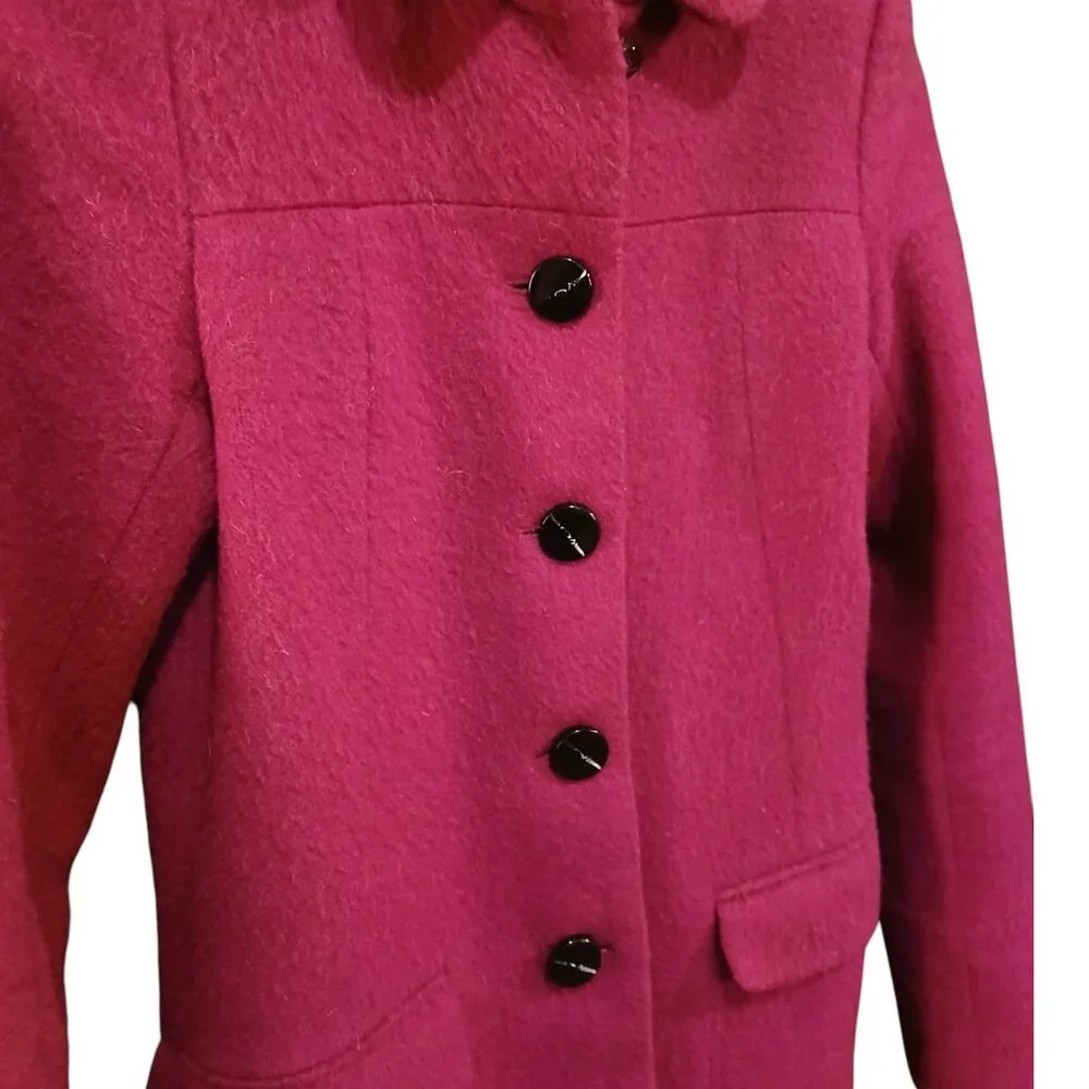 H & M Wool Blend Fuchsia Peacoat XS - Picture 4 of 8